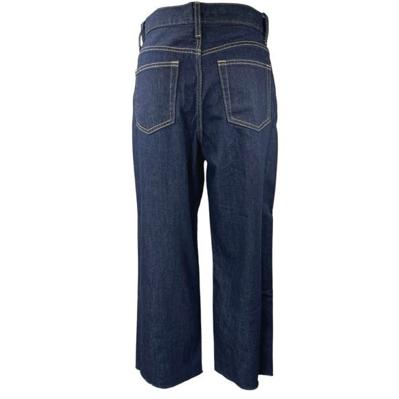 Uniqlo Women's Blue Dark Wash Straight Leg High Waist Denim Jeans Pants Size 24 - Picture 3 of 5
